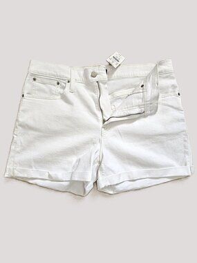 NWT J.Crew White High‑Rise Denim Shorts | Raw Hem | Size 31
